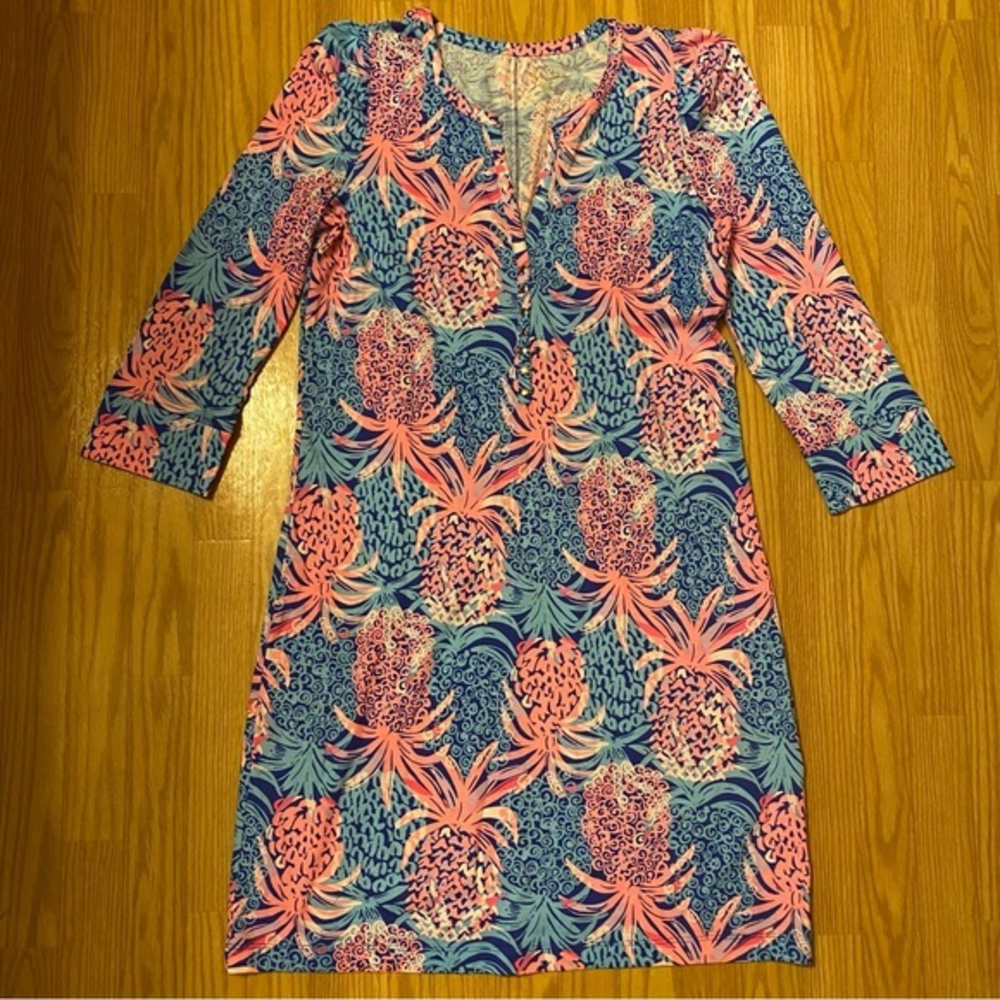 Lilly Pulitzer Borealis Blue Tropic Down Low Marlie‎ Dress